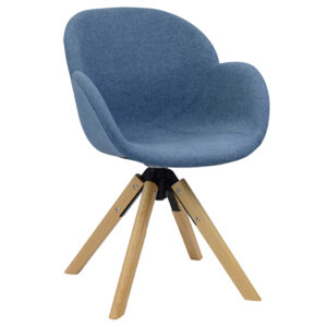 frances tub dining chair hire with swivel base blue
