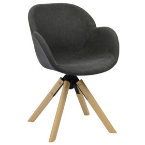 frances tub dining chair hire with swivel base charcoal