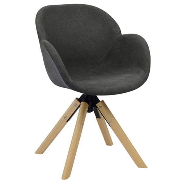 frances tub dining chair hire with swivel base charcoal
