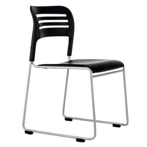visitor chair hire black with sled base