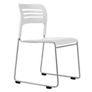 visitor chair hire white with sled base