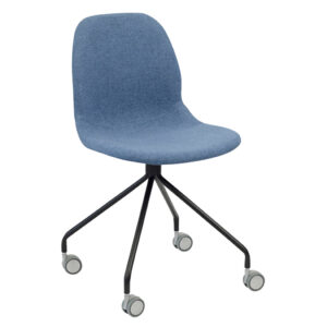 rachael writing chair hire with castors and swivel base blue