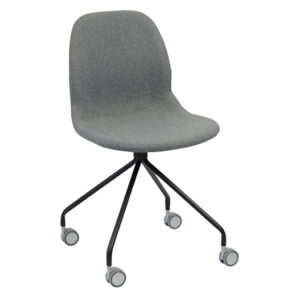 rachael writing chair hire with castors and swivel base grey