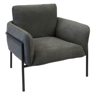brooklyn single lounge chair hire in charcoal fabric