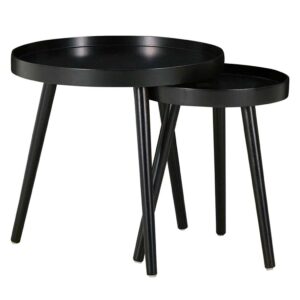duo black coffee table hire