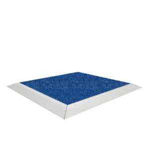 raised exhibition flooring with blue carpet tile